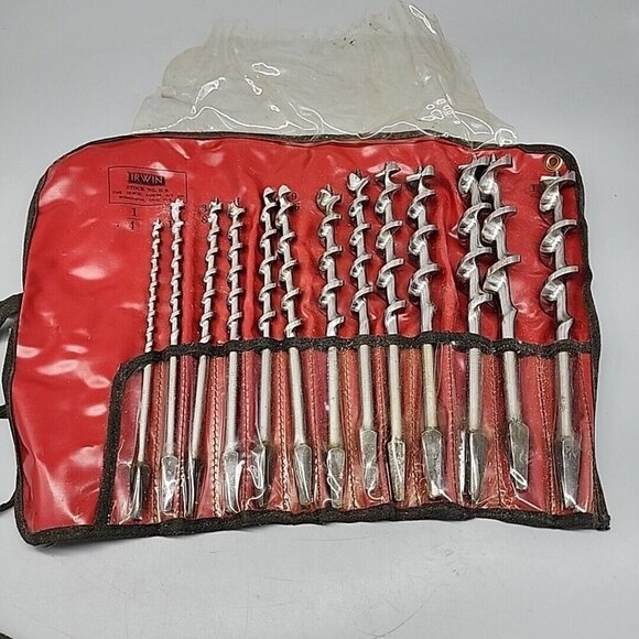 IRWIN 13 Bit Auger Set Mint in Plastic Case 98413 USA 1/4-1" - Picture 1 of 6